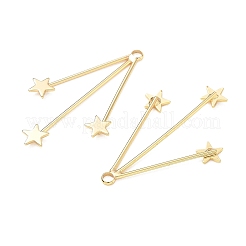 真鍮チャーム  スターのチャーム  18KGP本金メッキ  41x25x2mm  穴：2mm&nbsp;KK-CBA3EDE-03G