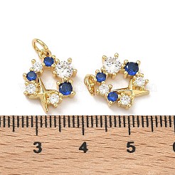 Brass Micro Pave Cubic Zirconia Pendants&nbsp;KK-C252-11G