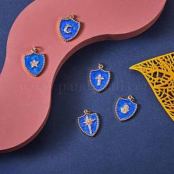 5Pcs 5 Styles Real 18K Gold Plated Brass Micro Pave Clear Cubic Zirconia Enamel Pendants&nbsp;ZIRC-SZ0001-35