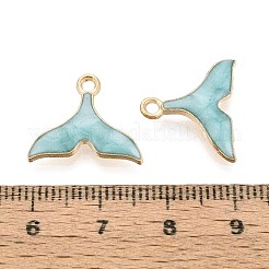 合金エナメルチャーム  クジラの尾の形状  ライトゴールド  空色  15x17.5x3mm  穴：1.6mm&nbsp;ENAM-S121-060A