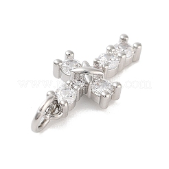 Rack Plating Brass Clear Cubic Zirconia Pendants&nbsp;X-KK-M293-13P