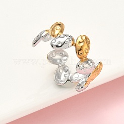 304ステンレススチールカフリング  カドミウムフリーと鉛フリー＆ニッケルフリー  ゴールデン·ステンレス鋼色  9.5mm&nbsp;LS-RJEW-D338-03D-GP
