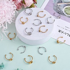 30Pcs 6 Style 201 Stainless Steel Cuff Pad Ring Settings&nbsp;FIND-SZ0002-73