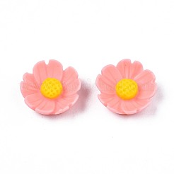 オペーク樹脂カボション  ラバー加工スタイル  花  ミックスカラー  9x9x3mm&nbsp;CRES-S307-022