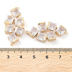 真鍮パヴェクリアガラスコネクタチャーム  リーフリンク  カドミウムフリー＆ニッケルフリー＆鉛フリー  ライトゴールド  33.5x16x4mm  穴：1.2mm&nbsp;KK-Q811-03KCG