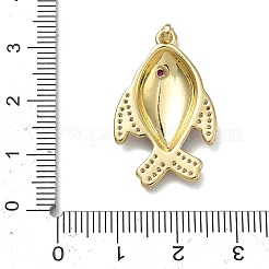 Brass Micro Pave Clear Cubic Zirconia Pendants&nbsp;KK-H256-20G