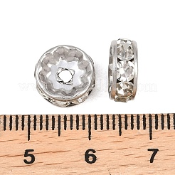 304ステンレススチールラインストーンスペーサービーズ  フラットラウンド  ステンレス鋼色  10x4mm  穴：1.4mm&nbsp;STAS-P444-01C-P