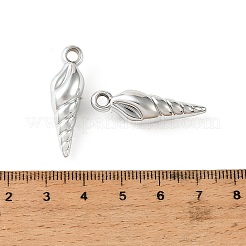 アクリルパーツ  巻き貝の形をしたチャーム  プラチナメッキ  31x9x9.5mm  穴：3mm&nbsp;PACR-B005-01C