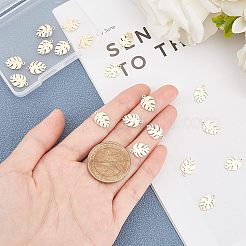304ステンレススチールチャーム  葉  18KGP本金メッキ  13x9x1mm  穴：1.2mm  20個/箱&nbsp;STAS-UN0020-59G