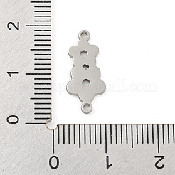 変色しない304ステンレススチールコネクタチャーム  レーザー切断  ダブルフラワーリンク  ステンレス鋼色  17x8x1mm  穴：1.2mm&nbsp;STAS-Z076-21P