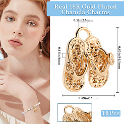 10Pcs Brass Pendants Rhinestone Settings&nbsp;KK-BBC0014-39