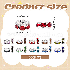 300Pcs Brass Acrylic Rhinestone Spacer Beads&nbsp;RB-ME0001-01