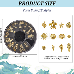 3 Boxs Alloy Cabochons&nbsp;MRMJ-CP0001-51