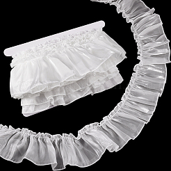 6mポリエステルレーストリム  洋服アクセサリー用  ホワイト  3-1/8インチ（80mm）  約6.56ヤード（6m）&nbsp;OCOR-PH0007-05