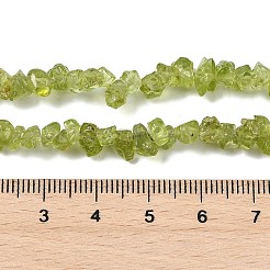 天然石ペリドットビーズ連売り  グレードA  チップ  4~7mm  穴：1mm  約80~81 CM&nbsp;G-P332-48-01