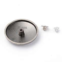 合金＆鉄クラフトソリッドスクリューリベット  DIYレザークラフト爪  龍とフラットラウンド  アンティークシルバー  30x8mm  穴：2mm  ネジ:5x4mmと7x4.5mm&nbsp;PALLOY-WH0084-10EB