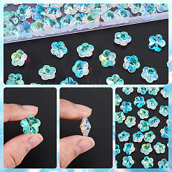 80Pcs Transparent Faceted Glass Connector Charms&nbsp;GLAA-SP0001-88B-02