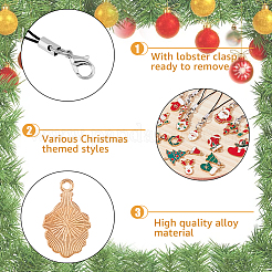 Christmas Theme Alloy Enamel Mobile Straps&nbsp;HJEW-AB00092