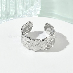 304 Stainless Steel Cuff Open Rings for Women&nbsp;RJEW-L341-02B-P