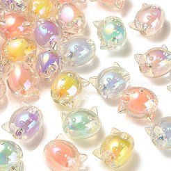 60Pcs 6 Colors UV Plating Rainbow Iridescent Acrylic Beads&nbsp;OACR-CJ0001-36