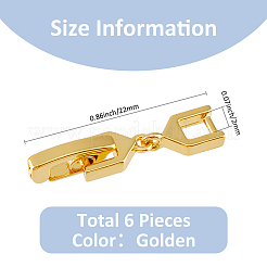 真鍮製折りたたみ留め具6個  五角形  24KGP本金メッキ  22x5mm  穴：3x3mm&nbsp;KK-FH0007-43A