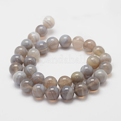 Natural Striped Agate/Banded Agate Bead Strands&nbsp;X-G-K155-D-10mm-02