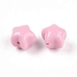 不透明なアクリルビーズ  スター  ピンク  11.1x12.8x10.2mm  穴：1.6mm  約682個/500g&nbsp;SACR-T017-37C