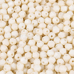 ベーキングペイント パールガラス シードビーズ  丸い穴  双円錐形  フローラルホワイト  3.5~4x4~4.5mm  穴：1~1.2mm  約5625個/450g&nbsp;SEED-T007-21A-01