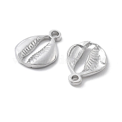 304ステンレススチールチャーム  シェルチャーム  変色防止  ステンレス鋼色  9.5x7.5x1.5mm  穴：1.2mm&nbsp;STAS-Z121-16P