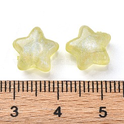 明るい透明なアクリルビーズ  キラキラビーズ  暗闇で光る  スター  きいろ  10x11x6mm  穴：2mm&nbsp;MACR-D024-24F