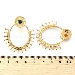 楕円形 304 ステンレススチール スタッド イヤリング  人工マラカイトと  イオンプレーティング（ip）  ゴールドカラー  43.5x36.5mm&nbsp;EJEW-D315-05G