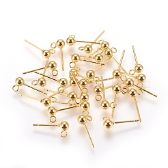 304 Stainless Steel Ball Stud Earrings Findings&nbsp;STAS-P227-17G