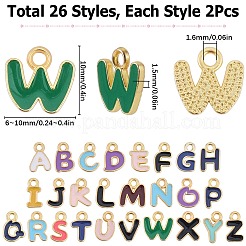 52Pcs 26 Styles Alloy Enamel Pendants&nbsp;ENAM-SC0005-28
