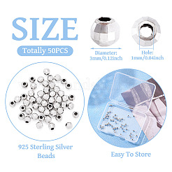 50PCS 925 Sterling Silver Beads Spacer&nbsp;STER-TA0001-30