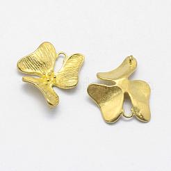 真鍮製リンクコネクター  鉛フリー＆カドミウムフリー＆ニッケルフリー  花  生（メッキなし）  18x6x3mm  穴：1mmと1.5x5mm&nbsp;KK-F721-107C-RS