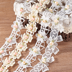 4 Yards 4 Styles Organza Flower Lace Trim&nbsp;SRIB-GA0001-10