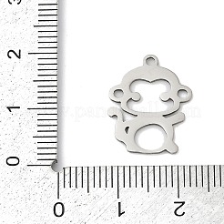 ステンレスペンダント201個  猿のチャーム  ステンレス鋼色  17.5x14.5x1mm  穴：1.4mm&nbsp;STAS-F316-30P-01