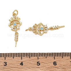 Brass Micro Pave Cubic Zirconia Pendants&nbsp;CU-CBAF0F8-17E-G