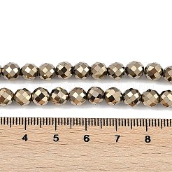 電気めっき合成非磁性ヘマタイト ビーズ 連売り  多面カット  ラウンド  ミックスカラー  6x6x6mm  穴：1mm  約66個/連  15.35''（39センチメートル）&nbsp;G-H072-B01-01