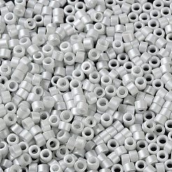 焼付塗装ガラスシードビーズ  シリンダー  ホワイトスモーク  2.5x2mm  穴：1.4mm  約5039個/50g&nbsp;X-SEED-S042-15A-01