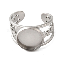 304 Stainless Steel Cuff Ring Components&nbsp;STAS-V012-01B-P