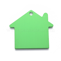 ペットモチーフアルミペンダント  空白タグのスタンプ  ハウス  ミックスカラー  35x38x1mm  穴：3mm&nbsp;ALUM-I002-04