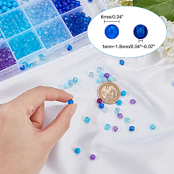 1050Pcs 15 Style Blue Series Transparent & Opaque Acrylic/Plastic Beads&nbsp;MACR-CA0001-10