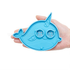 ハロウィンクジラマスクシリコンモールド  レジンキャストペンダントモールド  UVレジン用  エポキシ樹脂ジュエリー作り  空色  112.5x141.5x8.5mm  穴：4.5mm&nbsp;DIY-CJC0001-28