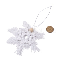 Christmas Snowflake Handmade Macrame Cotton Threads Pendant Decorations&nbsp;HJEW-JM02612