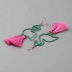 Alloy Flamingo Chandelier Earrings&nbsp;EJEW-WH0010-55A