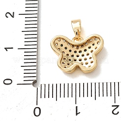真鍮製ラインストーンペンダント  蝶のチャーム  ゴールドカラー  10x14x3.5mm  穴：4x2.5mm&nbsp;RB-CBA2C2D-06G