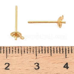 925 Sterling Silver Flat Round Stud Earrings Findings&nbsp;STER-B010-01B-G