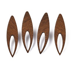女性用 304 ステンレススチールピン付きクルミ材馬目スタッドピアス  サドルブラウン  36.5x10mm  ピン：0.7mm&nbsp;EJEW-N017-009