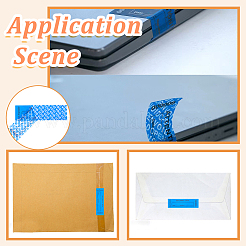 100 個のプラスチックステッカー  使い捨てセキュリティシール  ブルー  85x25mm&nbsp;DIY-ME0003-94B